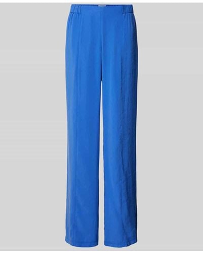 Milano Italy Wide Leg Stoffhose mit elastischem Bund - Blau