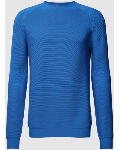 ALPHATAURI Gebreide Pullover Met Fijn Gestructureerd Design - Blauw