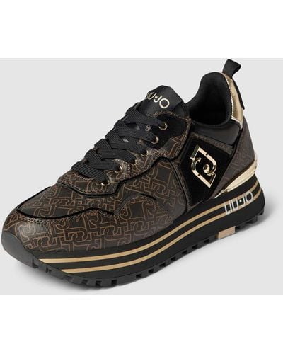 Liu Jo Sneakers Met Labelapplicatie - Zwart