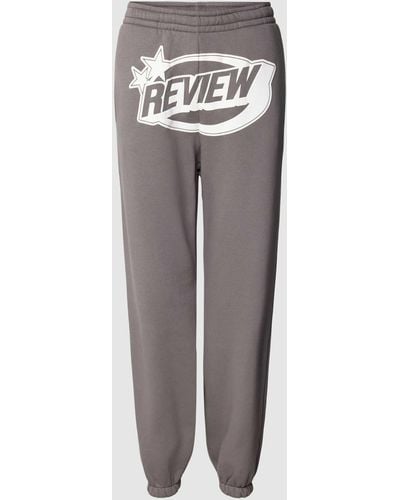 Review Sweatpants mit Puff Logo-Print - Grau