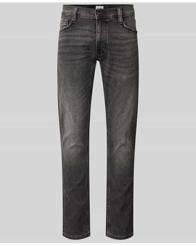 Mustang Slim Fit Jeans mit Label-Details - Grau