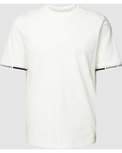 Armani Exchange T-shirt Met Labeldetails - Wit