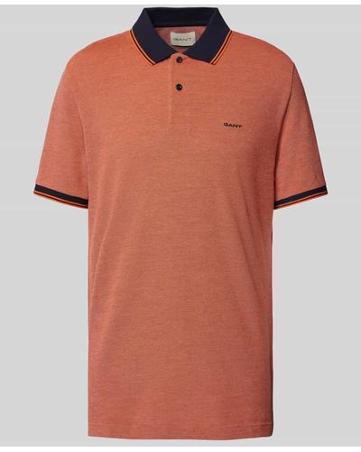 GANT Slim Fit Poloshirt mit Label-Stitching - Orange