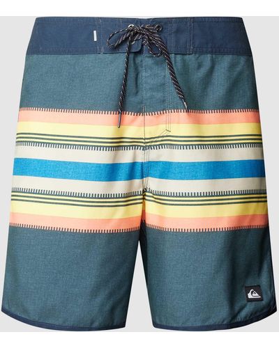 Quiksilver Zwembroek Met Streepmotief - Blauw