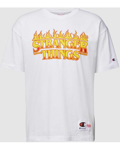 Champion T-Shirt mit Print - x Stranger Things - Weiß