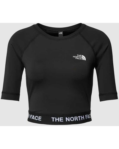 The North Face Cropped Longsleeve mit Label-Detail - Schwarz