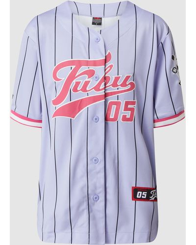 Fubu Baseballshirt Met Streepmotief - Paars