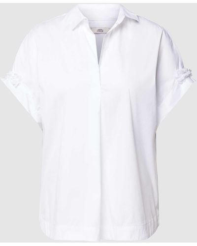 0039 Italy Blusenshirt mit Umlegekragen - Weiß
