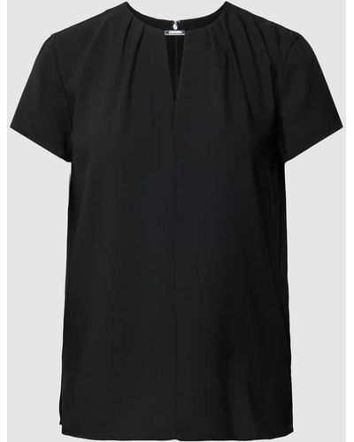 Calvin Klein Blusenshirt mit Schlüsselloch-Ausschnitt - Schwarz