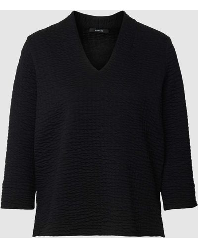 Opus Sweatshirt mit elastischem Saum Modell 'Ganila' - Schwarz