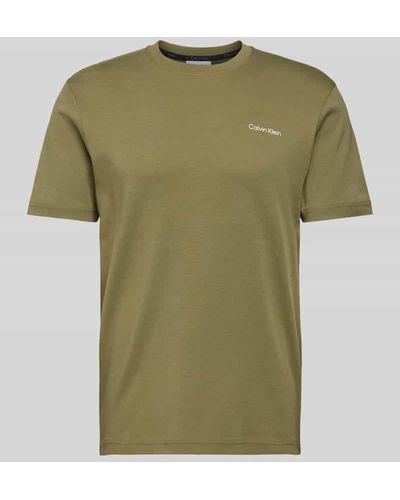 Calvin Klein T-Shirt mit Label-Print - Grün