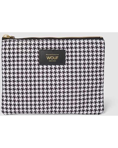 Wouf Pouch mit Allover-Muster Modell 'Celine' - Schwarz
