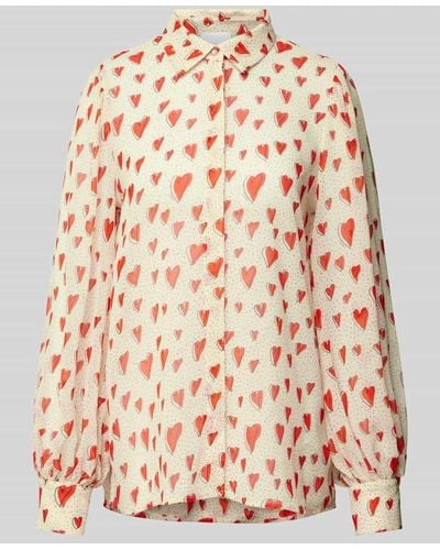 Jake*s Bluse mit Allover-Muster - Pink
