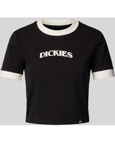 Dickies Cropped T-Shirt mit Label-Print - Schwarz