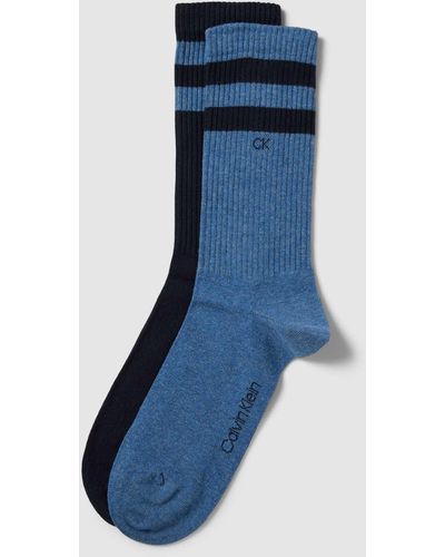 Calvin Klein Socken mit Label-Detail im 2er-Pack - Blau