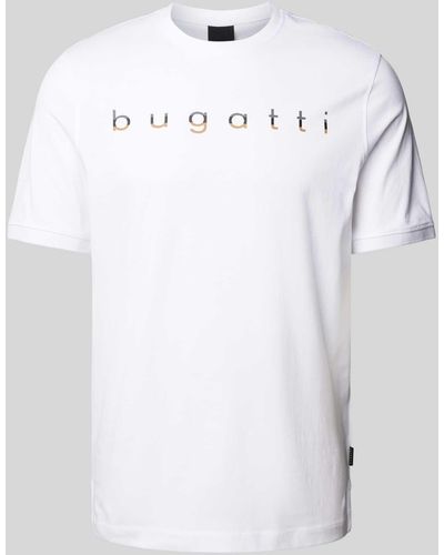 Bugatti T-shirt Met Logoprint - Wit