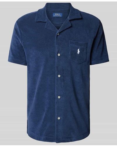 Polo Ralph Lauren Slim Fit Freizeithemd mit 1/2-Arm - Blau