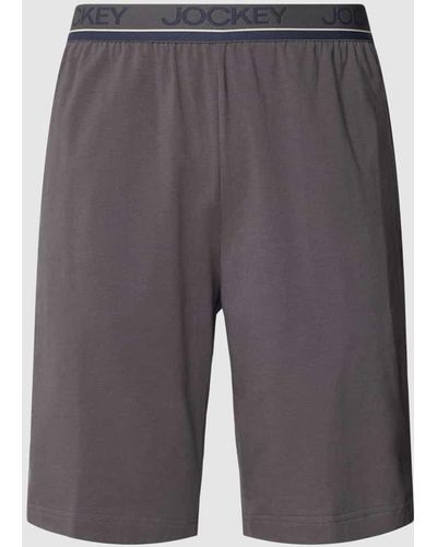 Jockey Pyjama-Shorts mit Label-Bund Modell 'EVERYDAY ESSENTIALS' - Grau