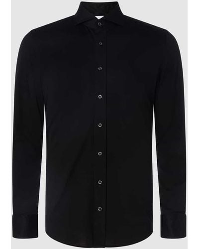 Baldessarini Regular Fit Business-Hemd aus Jersey Modell 'Huge' - Schwarz