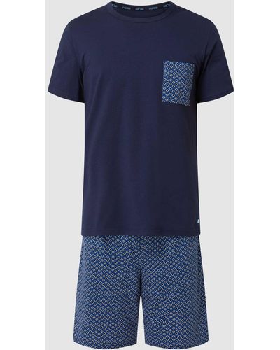 Hom Pyjama aus Baumwolle - Blau