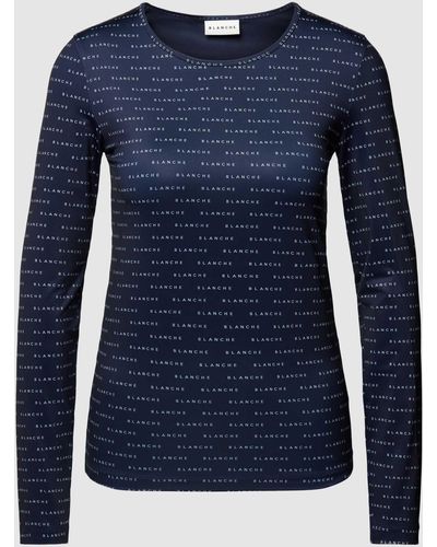 Blanche Cph Shirt Met Lange Mouwen En All-over Logomotief - Blauw