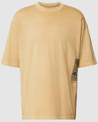 Tom Tailor Oversized T-Shirt mit Label-Print Modell 'overdye' - Natur