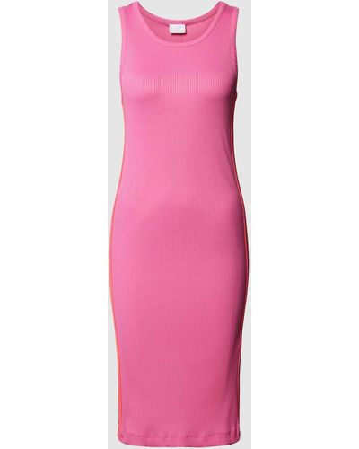 Sportalm Knielanges Kleid in Ripp-Optik - Pink