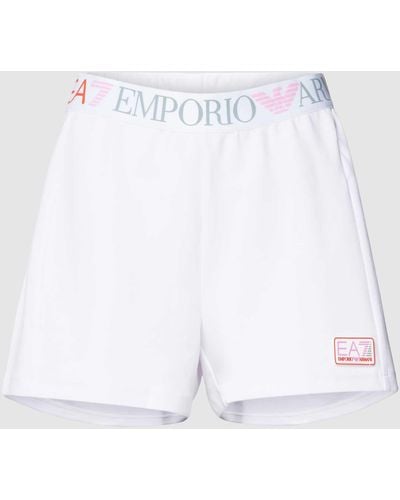 EA7 Shorts mit Label-Bund Modell 'NATURAL VENTUS7' - Weiß