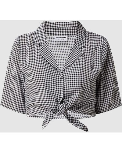 Noisy May Cropped Bluse mit Knotendetail Modell 'Joe' - Schwarz