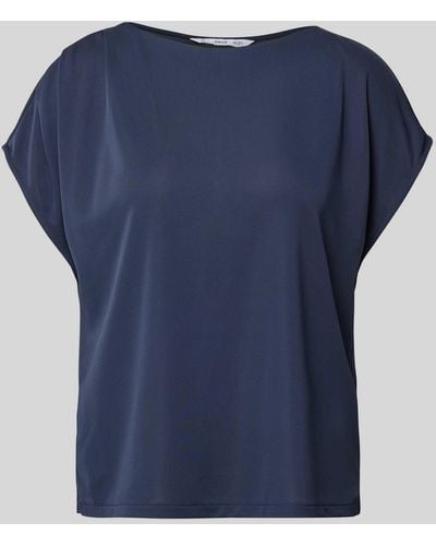 Mango Blusenshirt mit Kappärmeln Modell 'MALBI' - Blau
