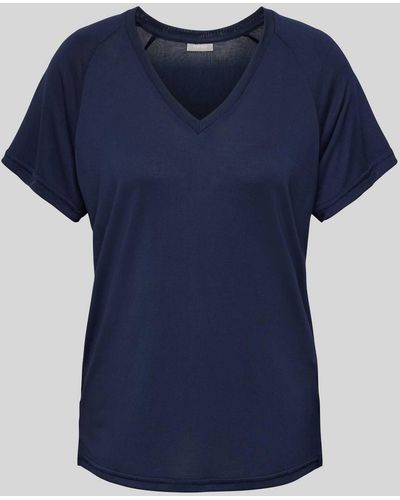 Fransa T-Shirt mit V-Ausschnitt Modell 'Joselyn' - Blau