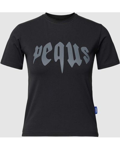 Pequs T-shirt Met Labelprint - Zwart