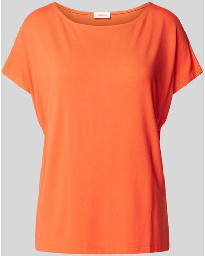 S.oliver T-shirt Met Kapmouwen - Oranje