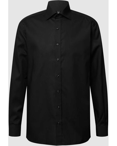Eterna Regular Fit Zakelijk Overhemd Van Katoen - Zwart
