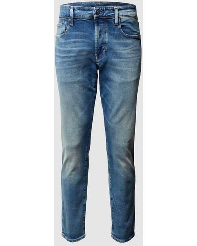 G-Star RAW Straight Tapered Fit Jeans mit Stretch-Anteil Modell '3301' - Blau