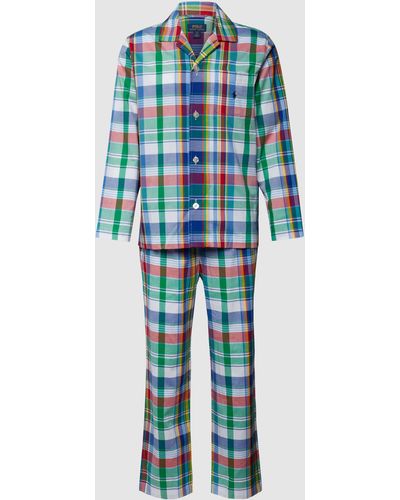 Polo Ralph Lauren Pyjama Met Ruitpatroon - Blauw