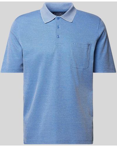 Christian Berg Men Regular Fit Poloshirt mit Brusttasche - Blau