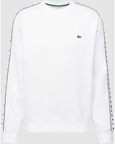 Lacoste Classic Fit Sweatshirt mit Label-Stitching - Weiß