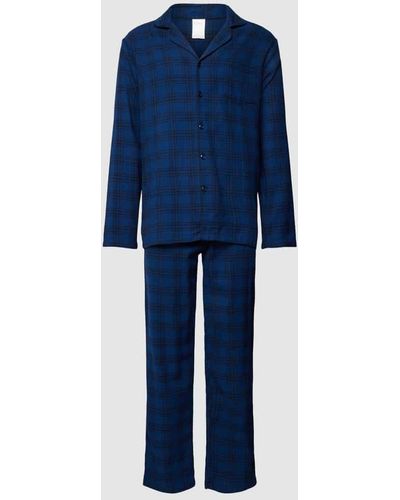 S.oliver Pyjama mit Karomuster - Blau