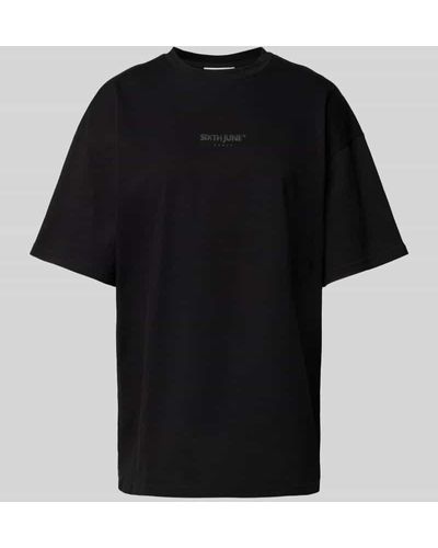 Sixth June Oversized T-Shirt mit Label-Print Modell 'SAMOURAI' - Schwarz