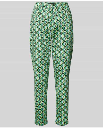 Betty Barclay Slim Fit Stoffhose mit Allover-Print - Grün