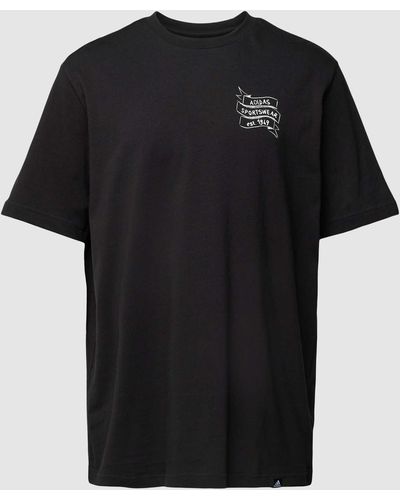 adidas T-Shirt mit Label-Details - Schwarz