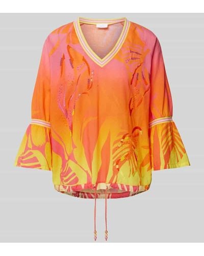 Sportalm Bluse mit V-Ausschnitt - Orange