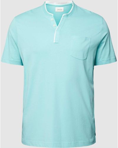 Tom Tailor PLUS SIZE T-Shirt mit Brusttasche Modell 'Basic' - Blau