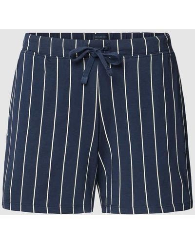 Schiesser Pyjama-Shorts mit Allover-Muster - Blau