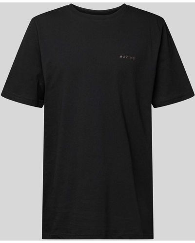 Mazine T-Shirt mit Label-Print Modell 'Stundon' - Schwarz