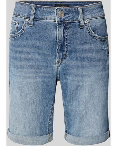 Silver Jeans Co. Regular Fit Jeansshorts im Destroyed-Look Modell 'Elyse' - Blau
