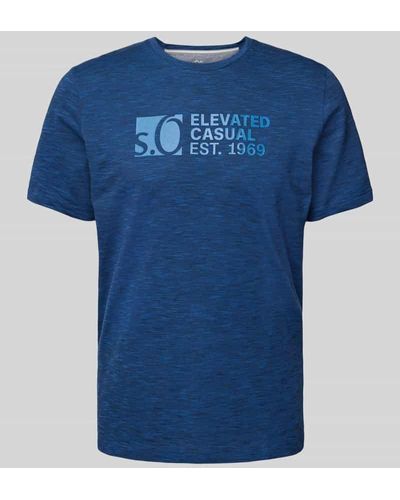 S.oliver T-Shirt mit Label-Print - Blau