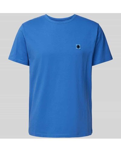 Thinking Mu T-Shirt mit Label-Patch - Blau