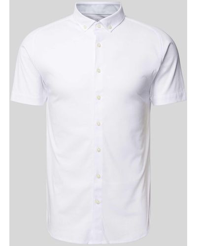 DESOTO Business-Hemd mit Button-Down-Kragen - Weiß